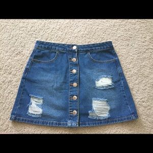 Button up jean skirt
